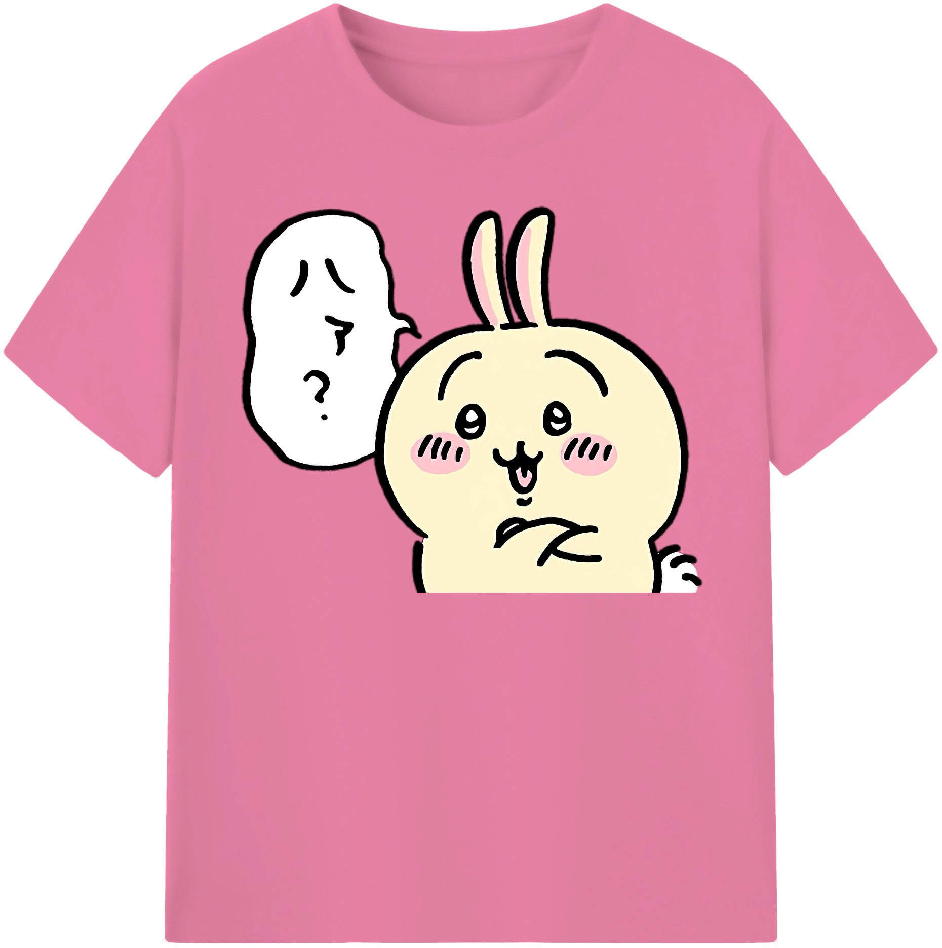 （画像用） ちいかわ うさぎ Chii-kawa usagi 綿100％半袖Tシャツ（フロントプリント）